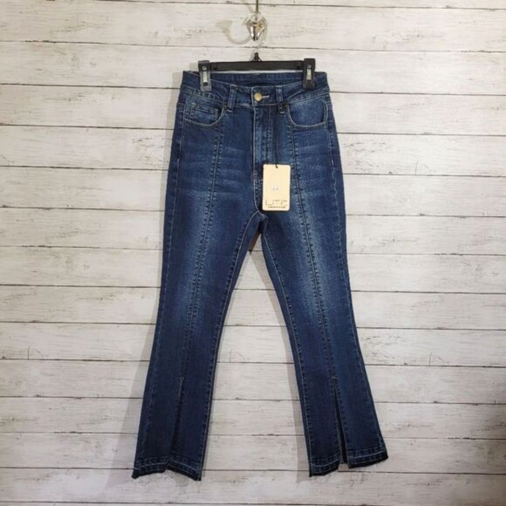 Boutique‎ Brand Litz Women's Split Hem Cropped Jeans Retro 90s Style Size 25